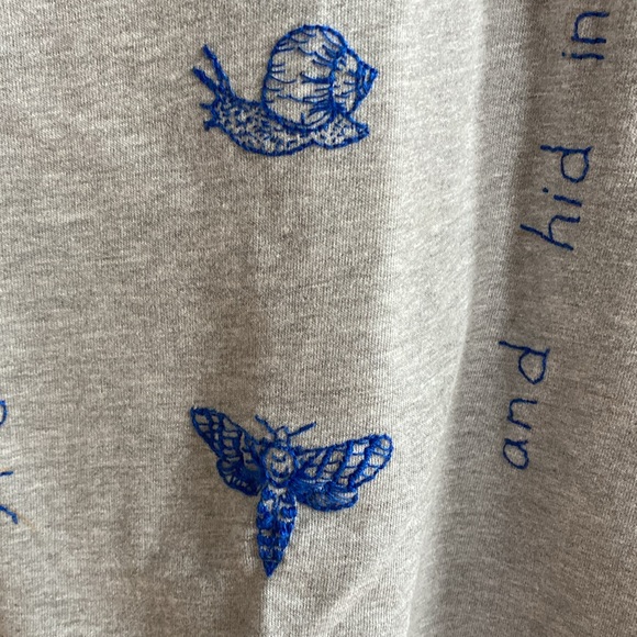 Hand stitched sweatshirt with Saskia Hamilton poem. - Picture 6 of 9